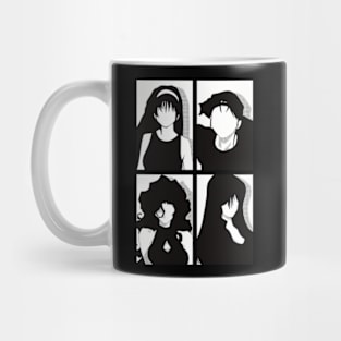 All The Main Characters In Golden Boy Anime In A Black And White Kawaii Minimalist Pop Art Design Mug